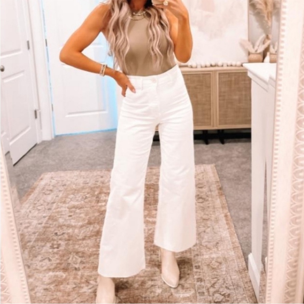 NWT Zara The Marine Straight Jeans size 0 off white